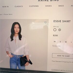 Anine Bing Classic White Cotton Shirt